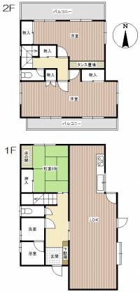 松山市石手白石42-4 松山市石手白石 一戸建 の間取り