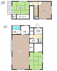 松山市居相4-8-23 松山市居相 一戸建 の間取り