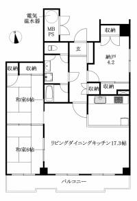 松山市喜与町1丁目 シャンボール喜与町 の間取り