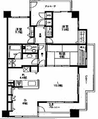 松山市土居田町 ジョイフルプラザ土居田 の間取り