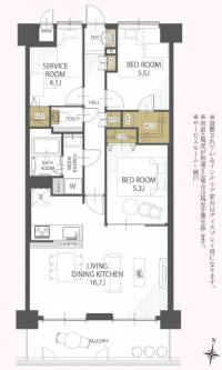 松山市問屋町 ライオンズマンション松山問屋町 の間取り