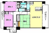 松山市朝生田町7丁目 サーパス朝生田 の間取り