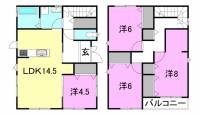 伊予市下吾川 伊予市下吾川 一戸建 の間取り