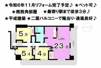 松山市南持田町 グランディア持田館 の間取り