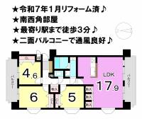 松山市岩崎町１丁目 ダイアパレス道後公園 の間取り