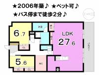 松山市若草町 ドゥエル若草 の間取り