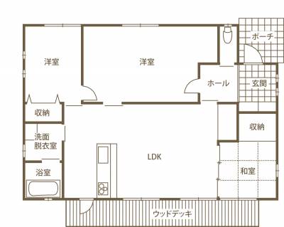 「平屋は高い」というハードルを下げた Hirabako大洲モデルホーム 1F間取り図