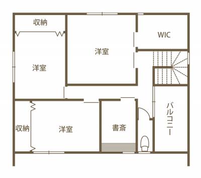 “体にも家計にもやさしい”が標準仕様
Tatebako西条モデルホーム 2F間取り図