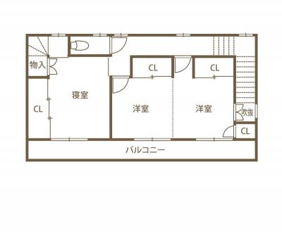 安心と快適が一生続く 愛媛県産材100％の木の家 2F間取り図