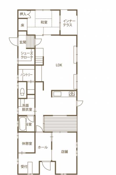 Create Home 株 クリエイト伸の住宅実例 店舗とプライベート空間を 上手に切り分けた店舗兼住宅 愛媛の家