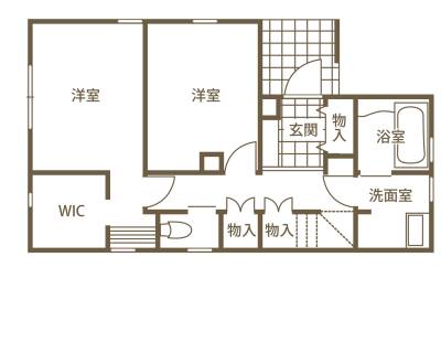 空間を最大限に活用したコンパクト設計 住環境を考慮した2階リビングの家 1F間取り図
